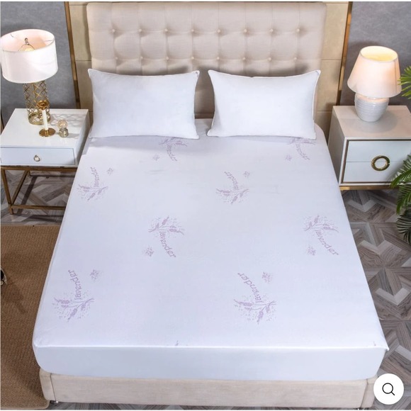 BIBB HOME LAVENDER INFUSED SCENTED HYPOALLERGENIC MATTRESS PAD - Picture 2 of 4